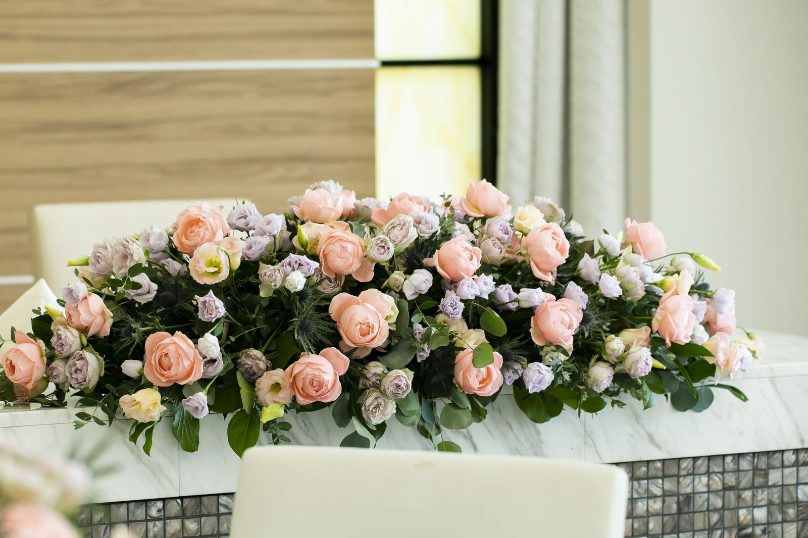 香川県の結婚式場シェルエメール&アイスタイルの会場装花