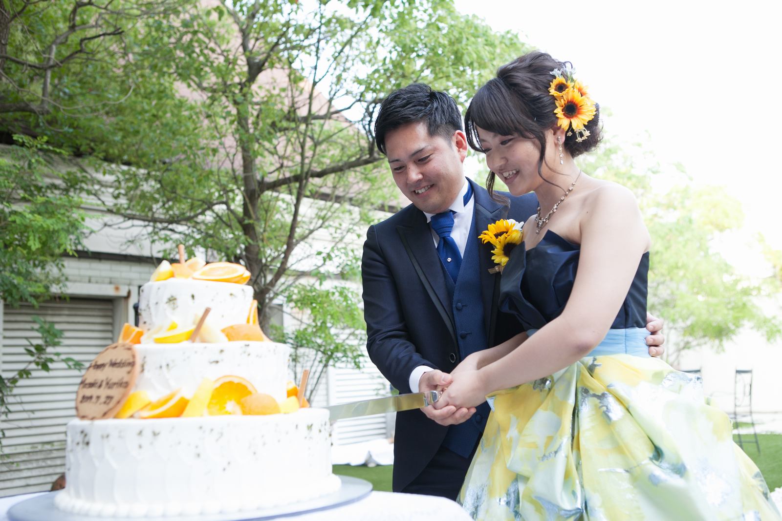 香川県の結婚式場シェルエメール&アイスタイルのケーキ入刀