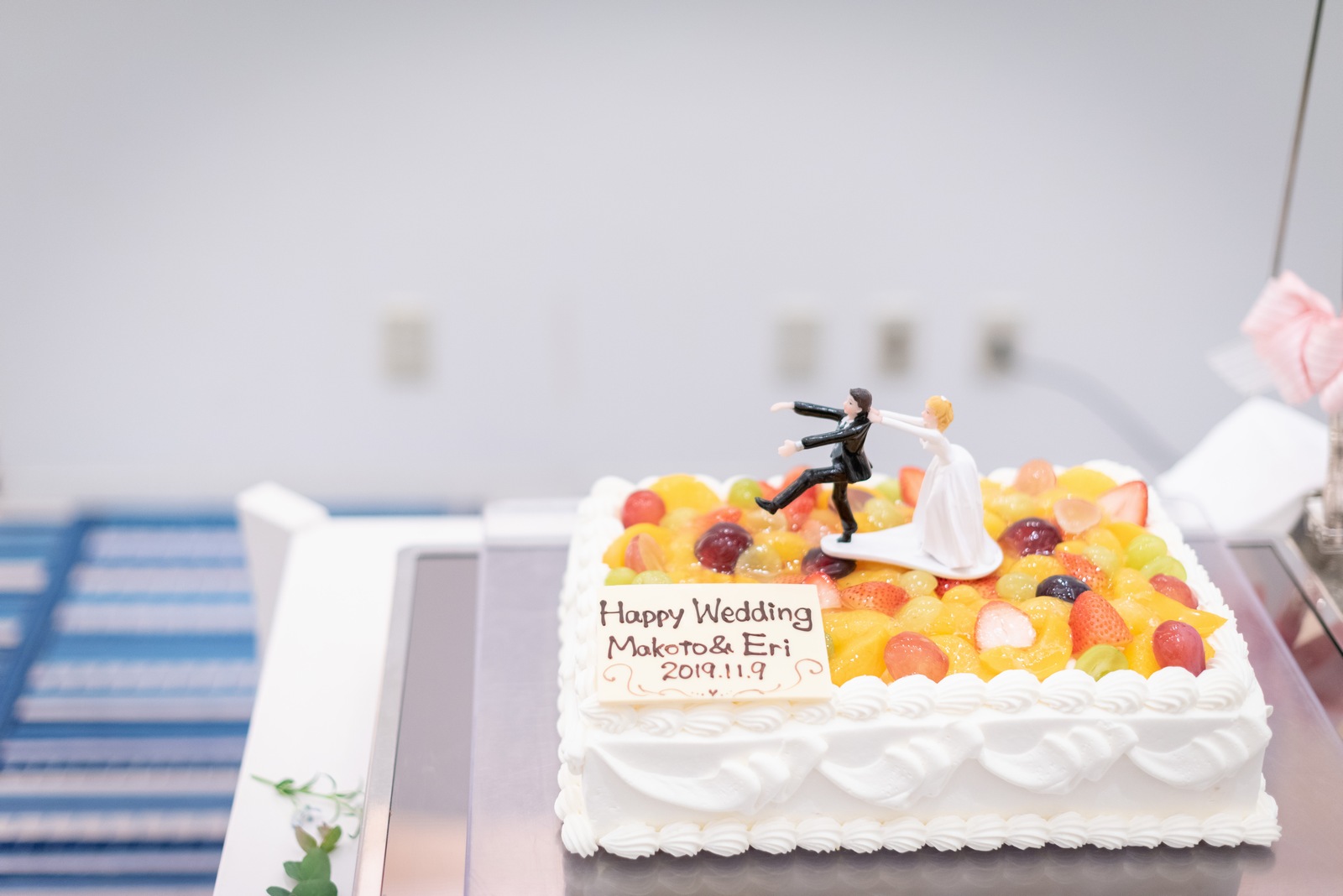 香川県の結婚式場のシェルエメール＆アイスタイルのウエディングケーキ